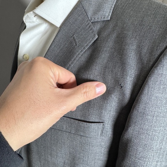 BONOBOS Mens Gray Wool Suit Jacket Blazer 42R Marzotto Italian Wool - Picture 7 of 9